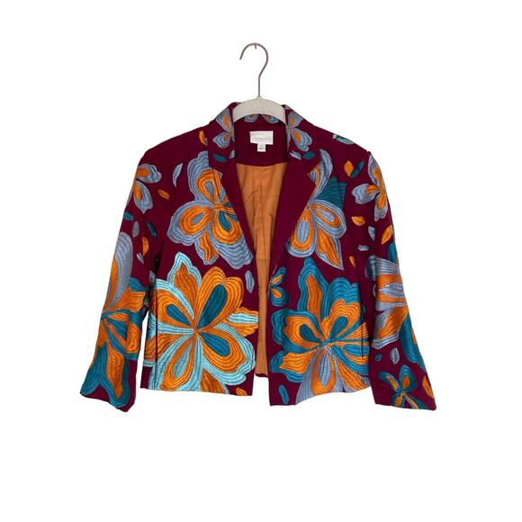 Anthropologie Floral Embroidered Jacket - Picture 2 of 8